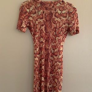 Urban Outfitters Snakeskin Mesh Mini Dress